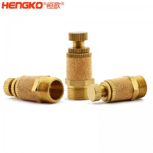 恒歌優(yōu)質(zhì)金屬燒結HSD型調(diào)速銅氣動排氣消聲器過濾器 汽車降噪氣閥消聲器