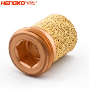 工廠批發(fā)粉末燒結氣動黃銅青銅微孔消聲器總成用于排氣系統(tǒng)