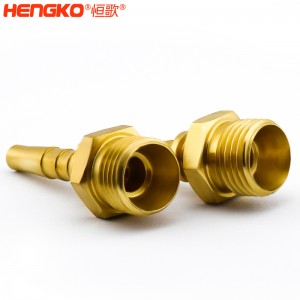 恒歌經(jīng)濟實惠銅粉末燒結(jié)多孔可調(diào)螺紋氣動消聲器空氣流速控制器 銅流量控制消聲器批發(fā)